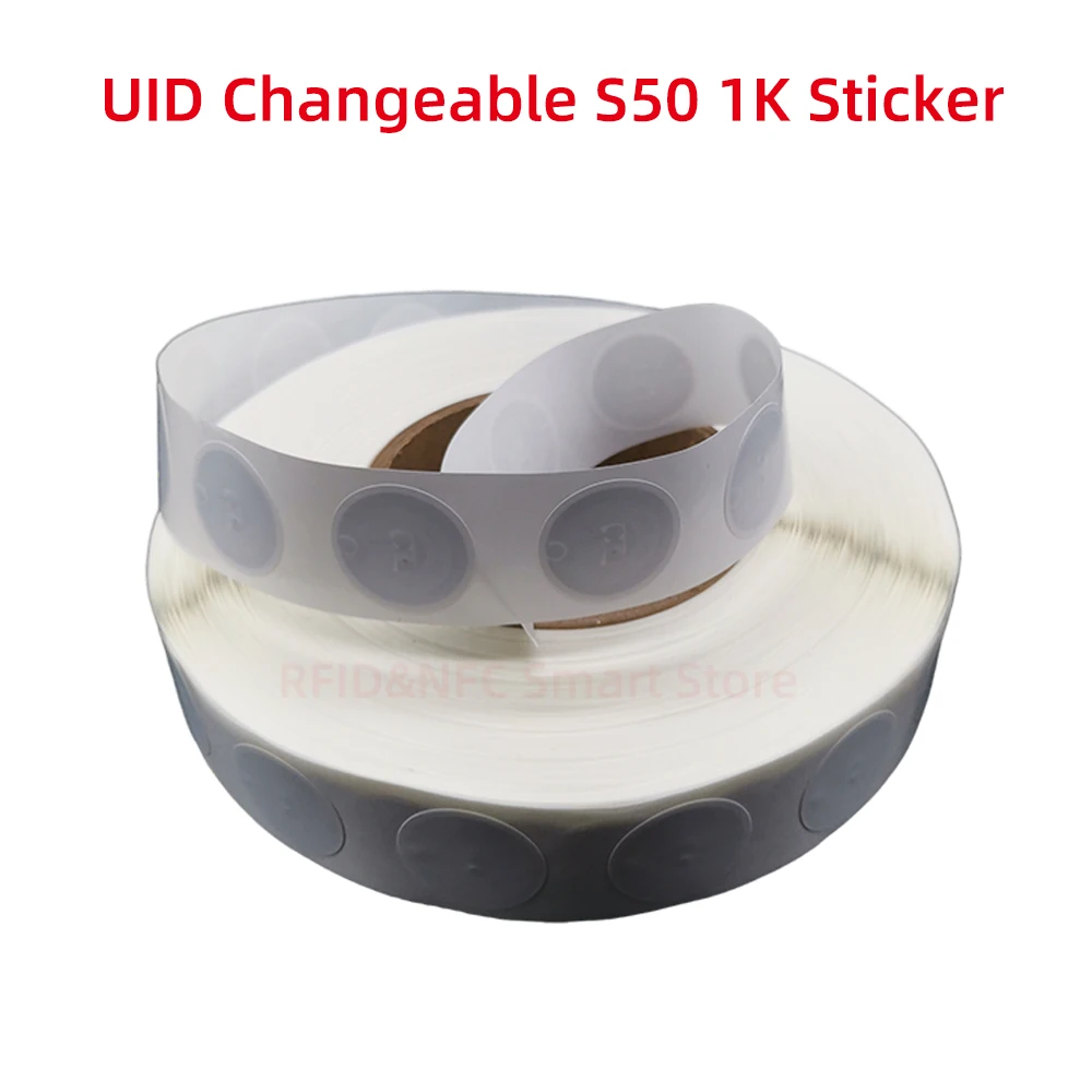 UID Clone Label ، S50 ، 1K Tag ، قطر مستدير ، 25 من ملصق ، من 0 كتلة ، قابلة لإعادة الكتابة ، ISO14443A ، 20