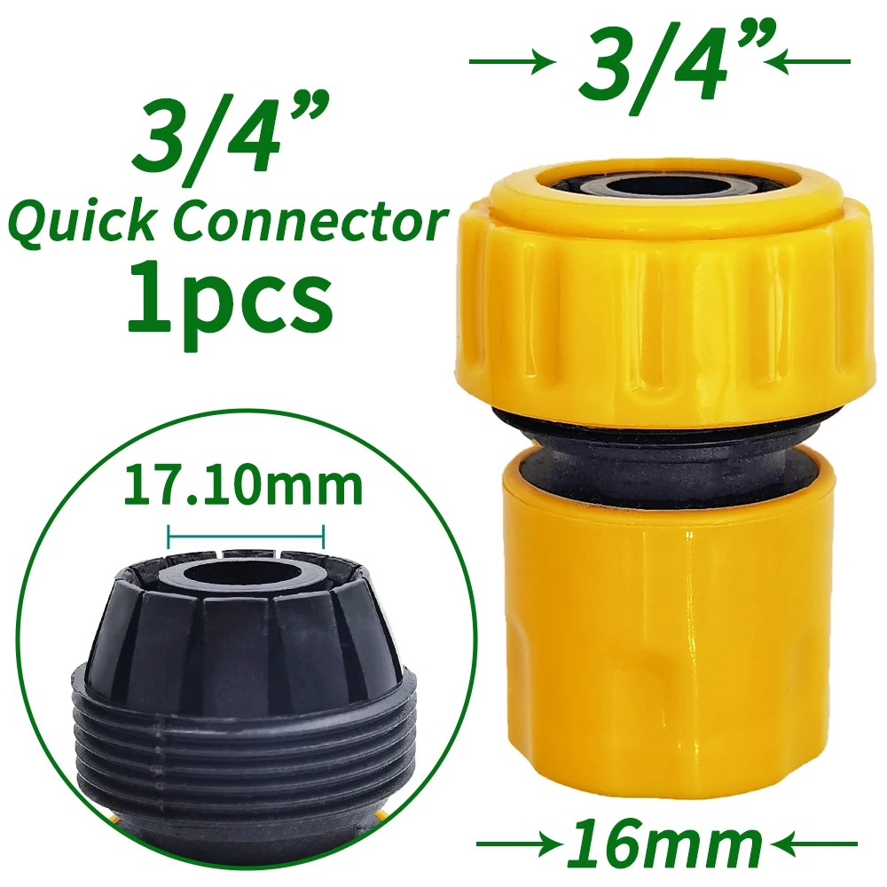 6PCS 3/4 1/2 inch Garden Hose Pipe Repair Connector Fitting Tubing Quick Connection for Drip Irrigation Watering Greenhouse