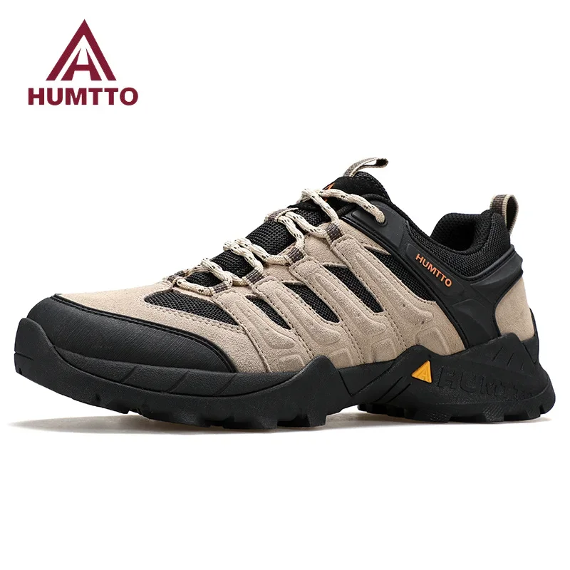 

HUMTTO Leather Sports Mens Shoes Breathable Outdoor Hiking Shoes for Men 2024 Luxury Designer Black Winter Casual Sneakers Man