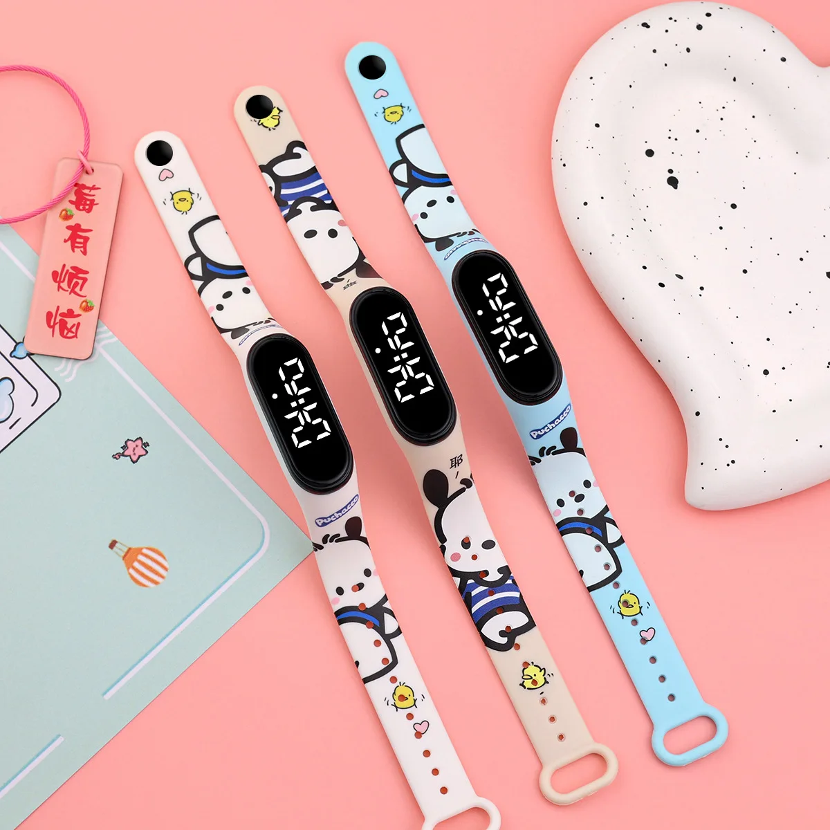 50pcs/lot Cartoon Digital Kids' Watch LED Luminous Watches Touch Waterproof Electronic Sports Watch Kids Birthday Gift