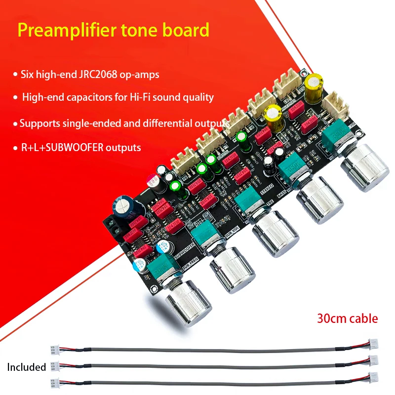 TOKBAN JRC2068 PRO1 Audiophile Preamplifier Tone Board  Stereo Tweeter Bass Subwoofer And Op Amplifier For Home Theater