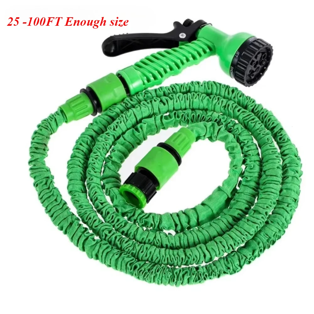 

25-100FT Enough size Expandable Hose High Pressure Multifunctional Water Hose For Car Cleaning Home Garden Irrigation Spray Gun