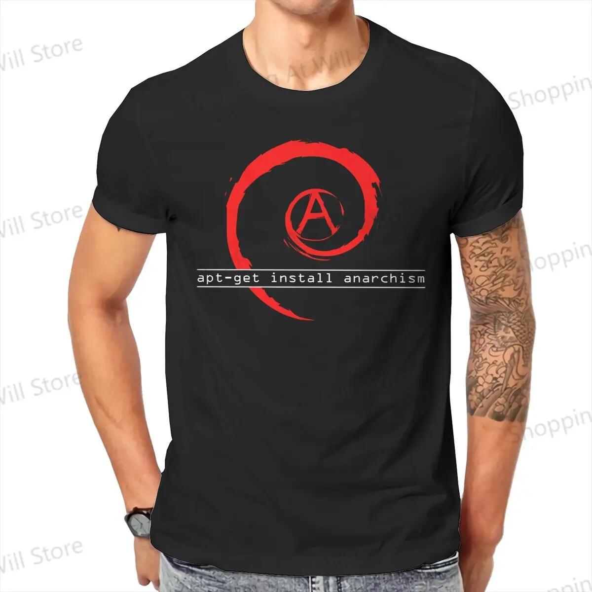 Summer Unisex T-shirts Linux GNU Minix Unix Apt Get Install Anarchism Round neck short sleeved T-shirt Street Clothing S-6XL