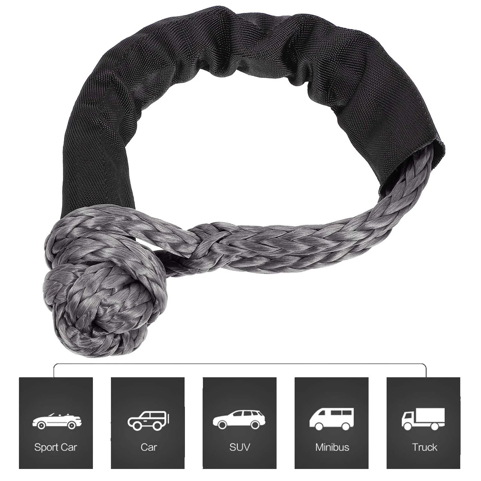 

1Pc Resilient Nylon Soft Shackle Durable Knot Rope For Effective Towing And Reliable Off Road Support