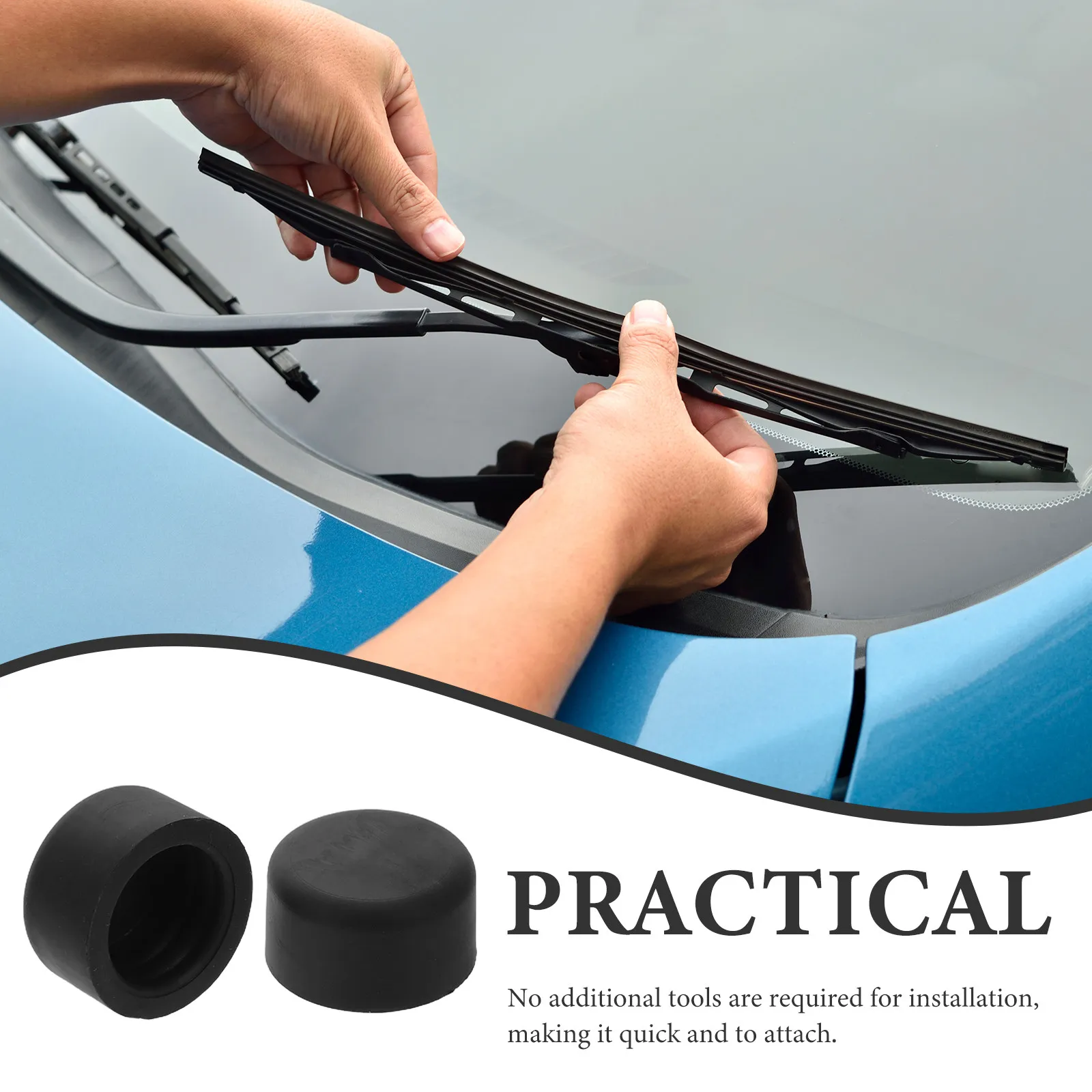 10Pcs Wiper Arm Cover Rain Screw Caps Easy Install Waterproof Windshield Wiper Nut Cover Replacement Parts