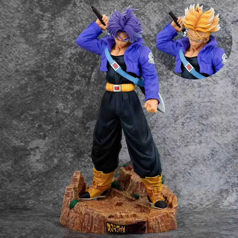 47 cm Dragon Ball Z Anime Figurine Trunks Figura Super Saiyan Trunks Modello in PVC Statua Collezione di bambole Decorazione Giocattoli Regalo