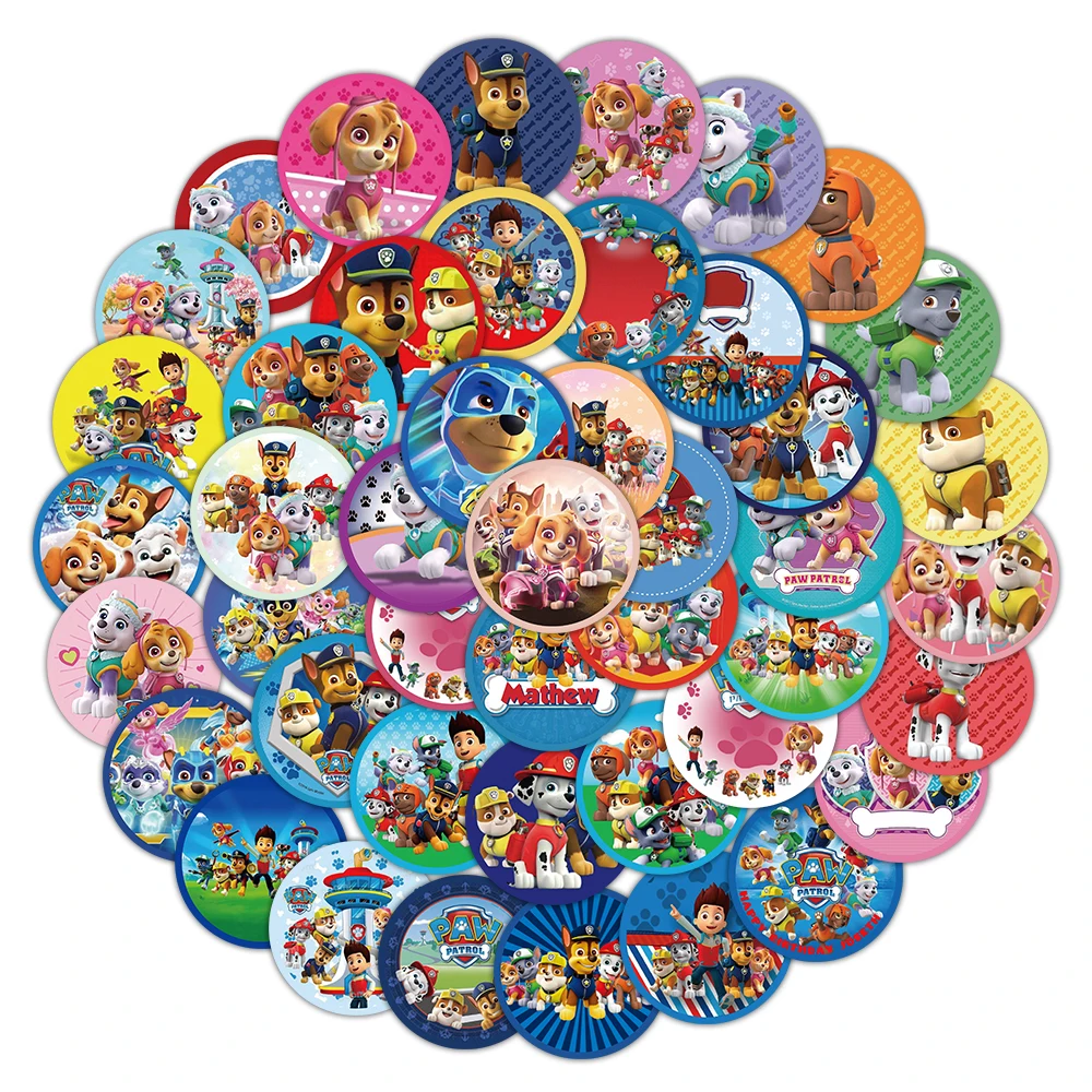 10/30/60PCS New Cartoon PAW Patrol Stickers Kids Gifts PVC Waterproof Fridge Luggage Bike Phone Notebook Decal Cute Sticker Toys