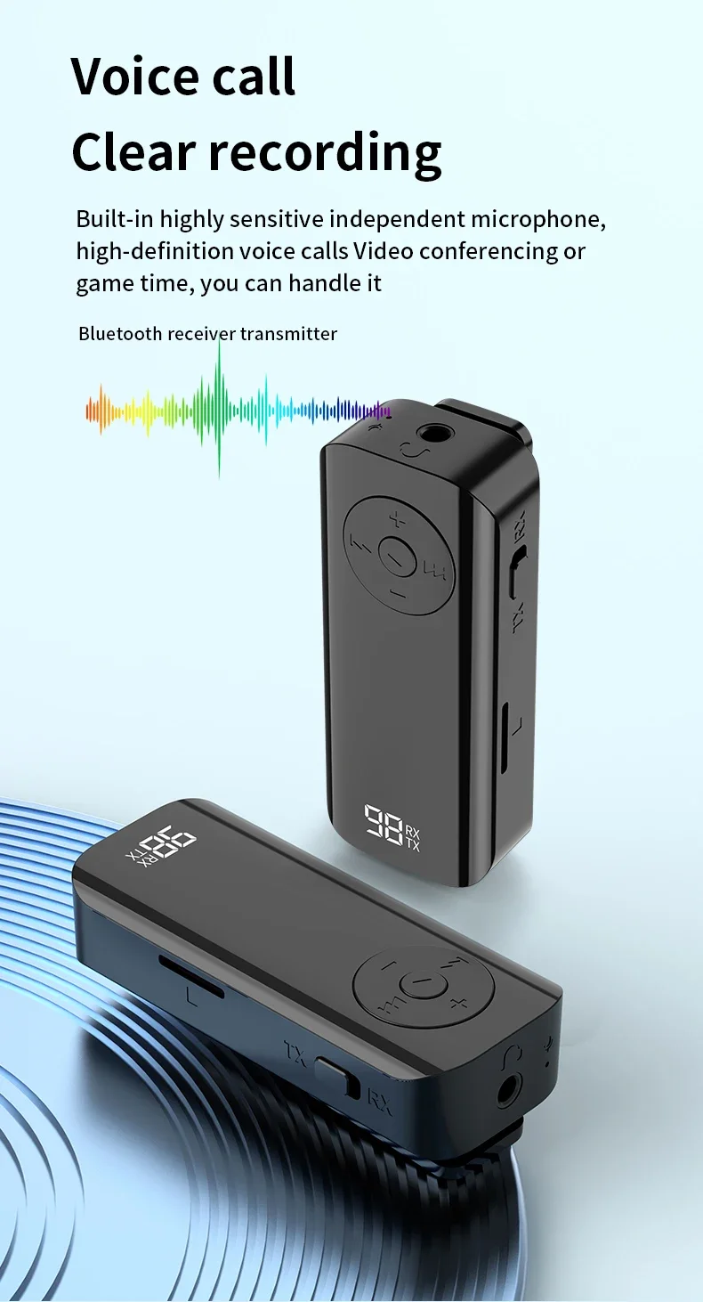 Auto Bluetooth 5,3 Audio Sender Empfänger 3,5mm Buchse mit drahtlosem PC Kopfhörer Stereo Wireless Adapter für TV-Flugzeuge verkabelt – Detail 10