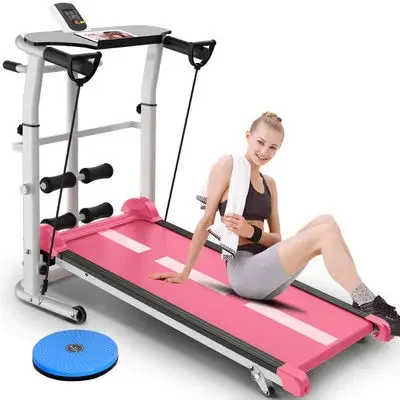 Small multifunctional free mute Mini foldable exercise fitness equipment motorless mechanical treadmill