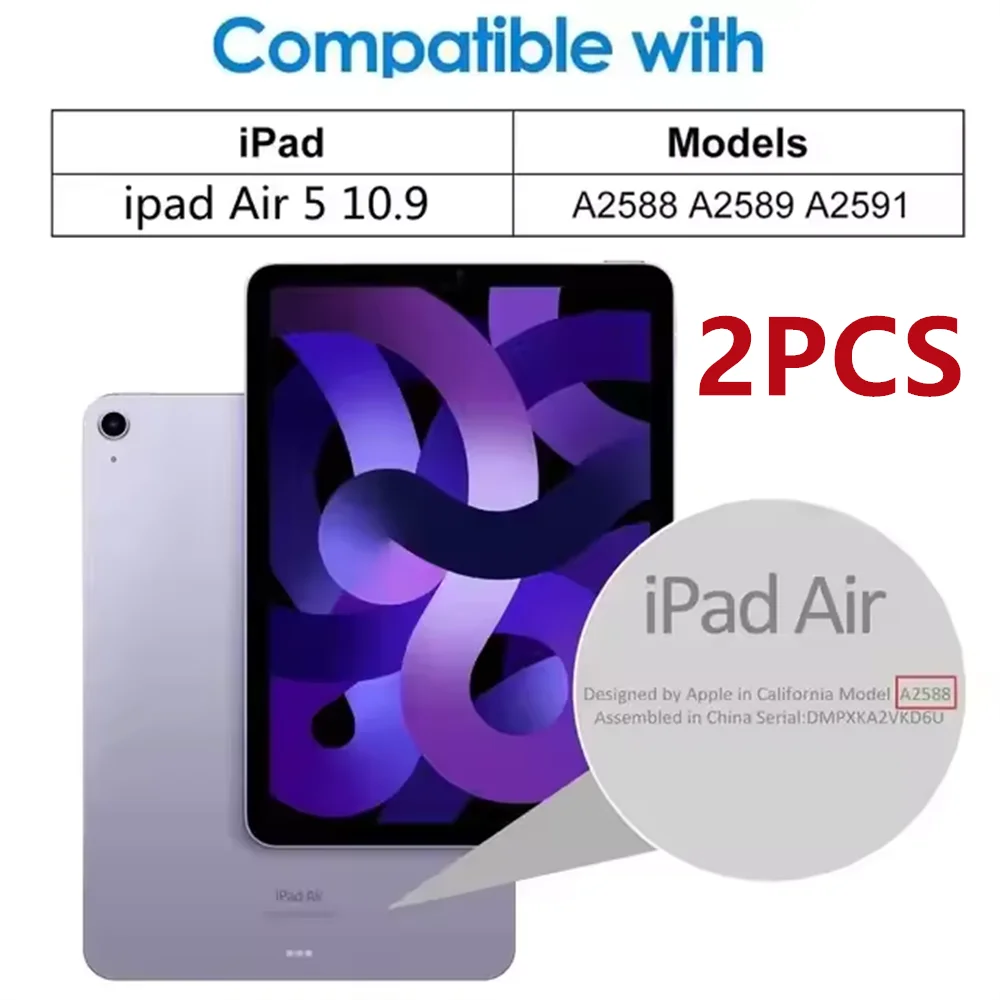 2 stuks 9H gehard glazen schermbeschermer voor iPad A16 10.2 9.7 10. 5 10.9 Pro 11 iPad 10 9 8 7 6 5 Air 4 3 2 Mini 2020 2021 2022