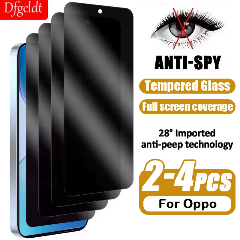 2-4Piece Privacy Screen Protector for Oppo Reno16 15 Pro Mini 16C 15C Anti-spy Tempered Glass for Oppo Reno16 15 14 13 F FS 4G