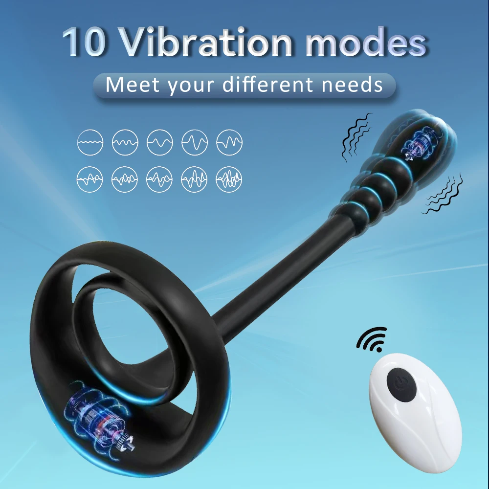 Male Vibrating Cock Ring Taint Stimulator App Remote Control Anal Butt Plug Prostate Massager Penis Ring Adult Sex Toys for Man