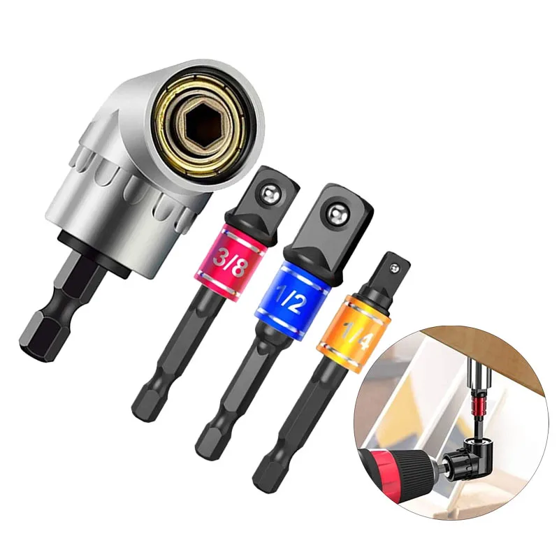 

Impact Grade 105 Degree Angle Socket Adapter Power Hand Tool Part Driver Extension Set Screwdriver Holder Drill Nut Attachment