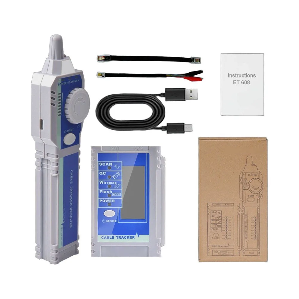 /ET608 /Network /Cable Finder For PoE Tester NCV Detector With LCD Display For LAN For RJ45 RJ11 Wire Tracing Breakpoint Locatio