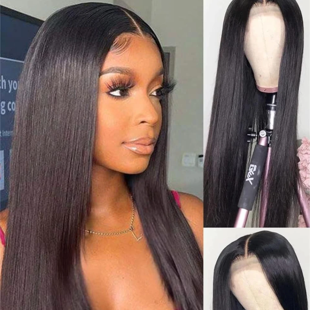 13x4 Straight Lace Front Human Hair Wigs For Black Women Brazlian Virgin Hair Wig Pre Plucked With Baby Hair Natural