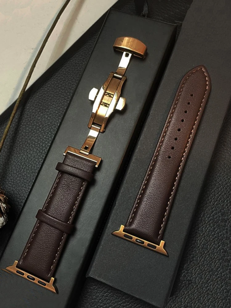 

Ремешок из натуральной кожи для Apple watch ultra band 49 мм 44 мм 42 мм 45 мм 41 мм 38 40 мм, браслет correa для iWatch series 9 8 7 3 4 5 SE 6