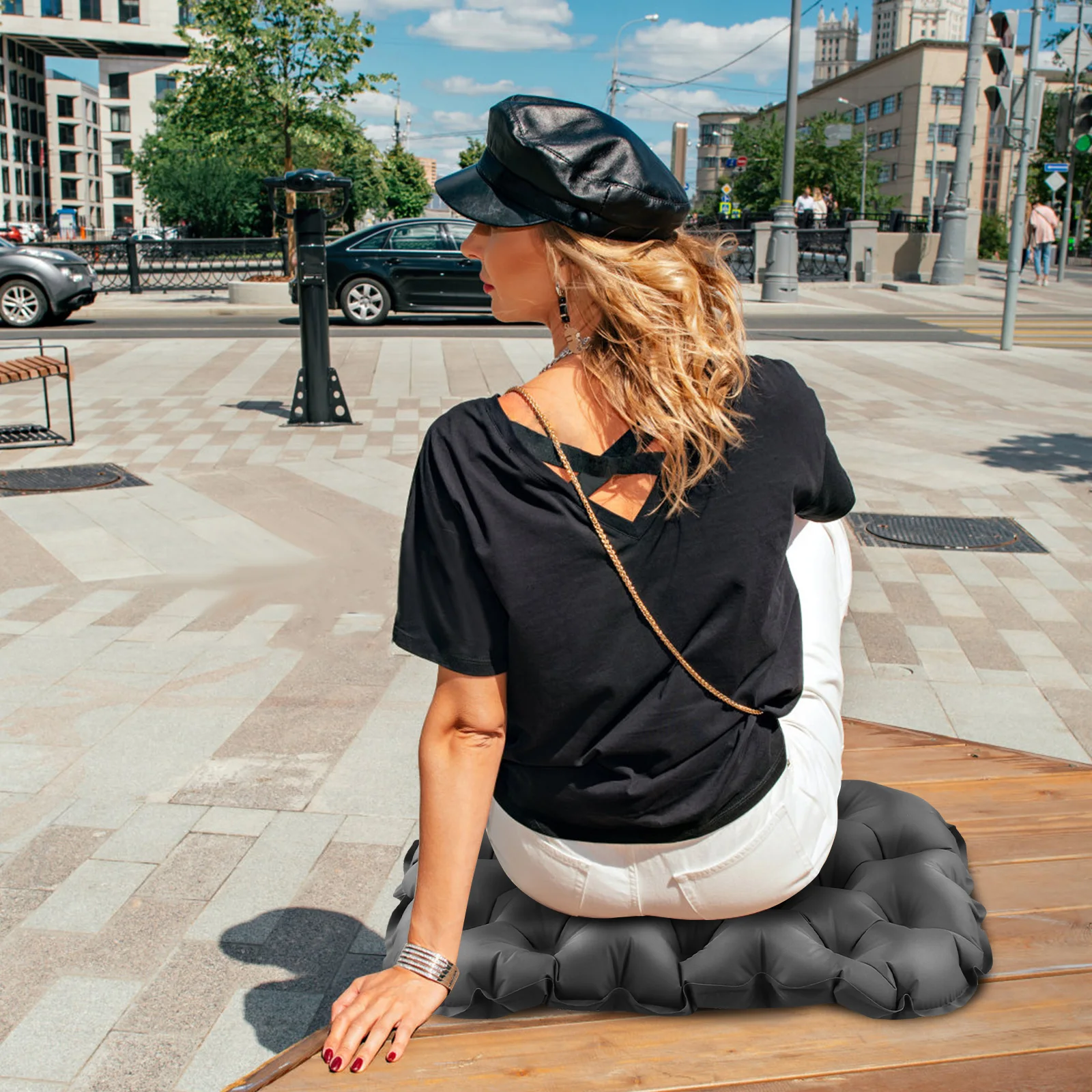 

Portable Inflatable Seat Cushion Outdoor Comfortable Camping Hiking Travel Seat Pad Lightweight Inflatable Sitting Pad