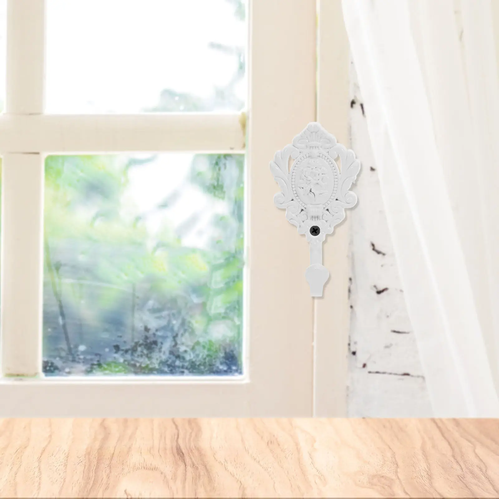 

2 шт. держатели для штор из цинкового сплава с розовым цветочным узором, декоративные крючки с тонкой отделкой для внутреннего и наружного использования, для настенных занавесей