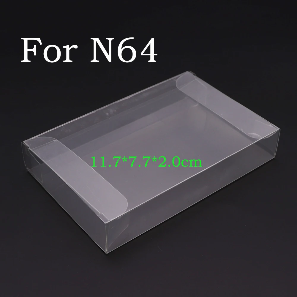 Clear transparent Protector Case CIB games plastic PET Protection Box for SNES For N-6-4 game boxes