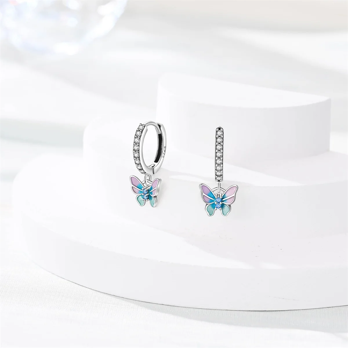 أقراط فراشة زيتية من الفضة عيار 925، هدايا للسيدات، مجوهرات الخطوبة، وهدايا تذكارية