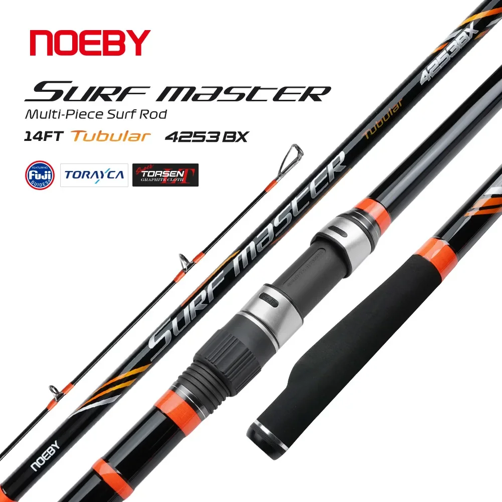 NOEBY Surf Casting Fishing Rod 4.25m 3 Section Carbon Long Cast Travel Surfcasting Hard Pole Lure Weight 100-250g