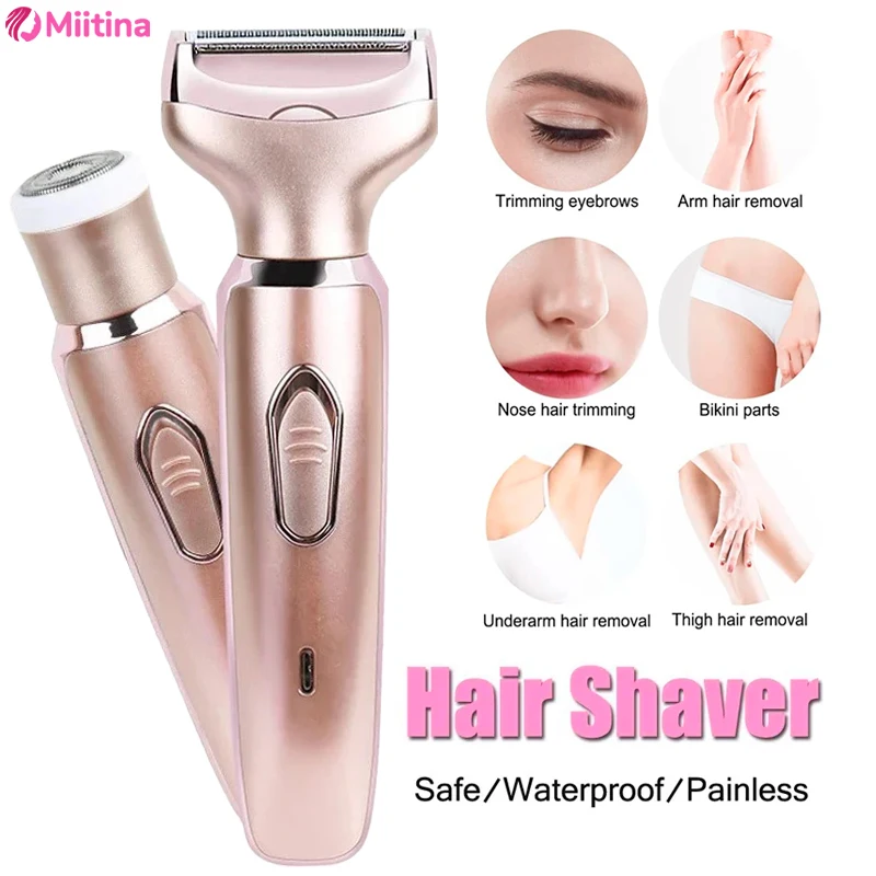 2 In 1 portable Electric Trimmer Haircut epilator woman facial intimate area for body hair removal Sex Shaver Bikini Pubic Rosor