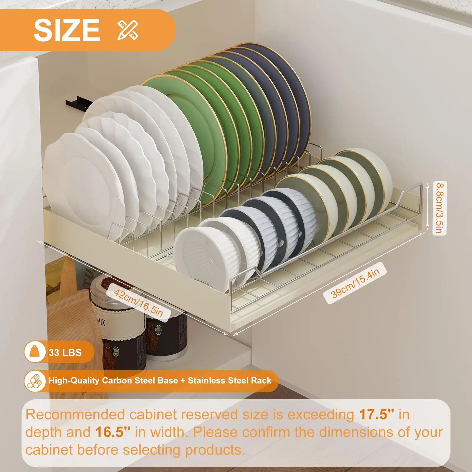 Pull Out Cabinet Organizer, Slide Out Dish Drying Rack for Kitchen Cabinets, Pull Out Shelves for Kitchen Under Sink Organizer