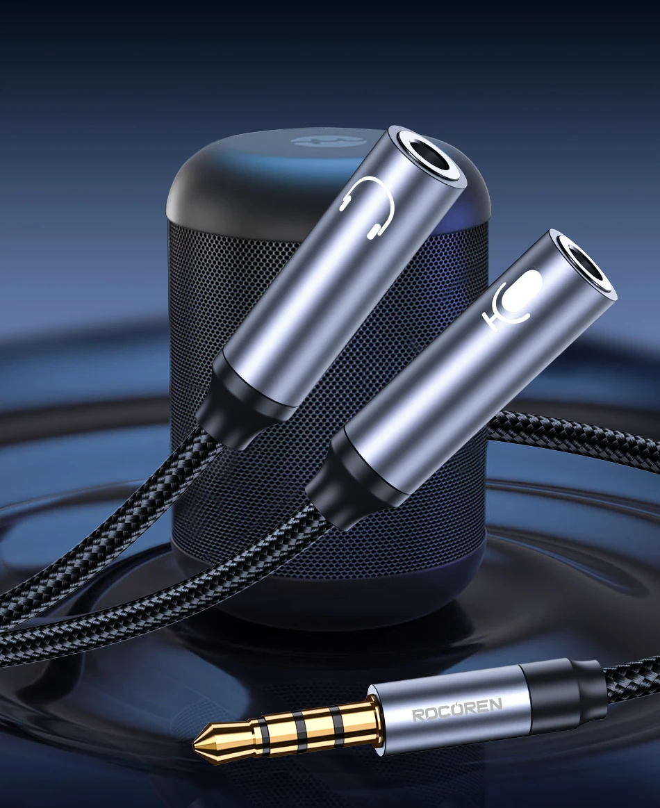 Rocoren 3,5-mm-Buchse Aux-Audio-Splitter-Kabel 2-Wege-Aux-Stecker auf doppelte Buchse Kopfhörer-Audio-Adapter für Kopfhörer Telefon Desktop – Detail 11