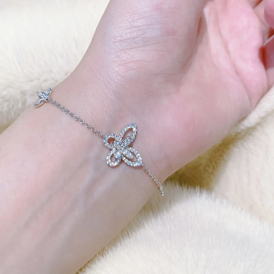 Klassisches S925 Sterling Silber Phantom Schmetterling Ausgehöhltes Damenarmband. Exquisite Geschenke. Luxus-Schmuck – Detail 6