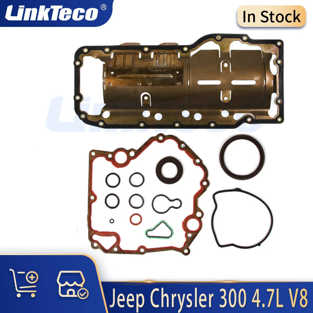 Engine Parts Lower Conversion Gasket Set Oil Pan Fit 4.7 L V8 Gas For Ram Dakota Dodge Jeep Commander Grand Cherokee 4.7L 99-13