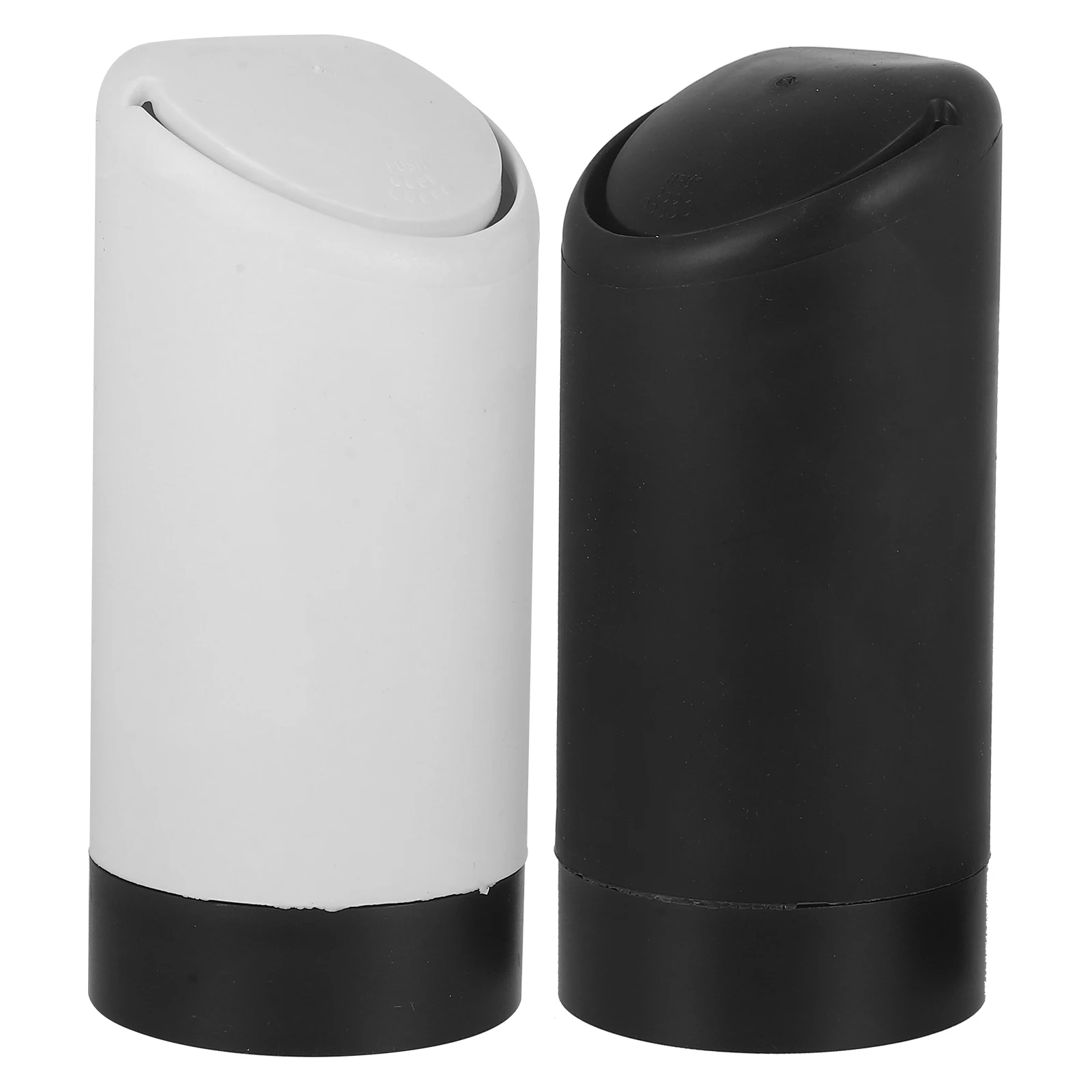 

2Pcs Car Trash Can Small with Lid Black White Automotive Garbage Cans for Vehicle Cup Holder Storage AccessoriesTrash