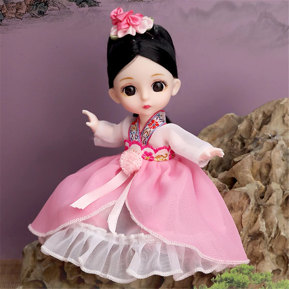 16cm BJD Doll with Clothes and Shoes 1/12 Movable 13 Joints Cute Sweet Face Princess Girl Gift Baby Toys