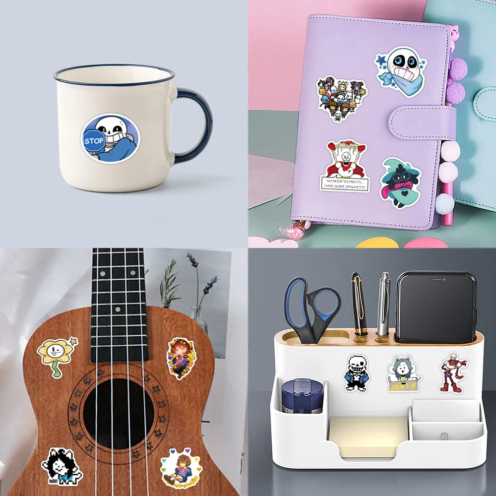10/30/55/110PCS Gioco Undertale Adesivo Cartoon Carino Graffiti Decorazione Laptop Skateboard Tazza di Acqua Decalcomania Impermeabile Giocattolo Per Bambini