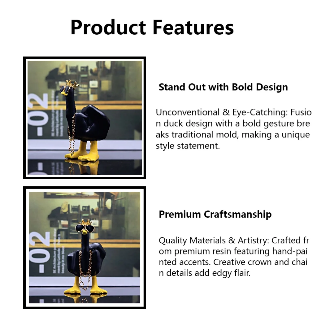 Украшение дома, забавная фигурка утки со средним пальцем из смолы для стола/офиса, креативные аксессуары для домашнего декора, предметы