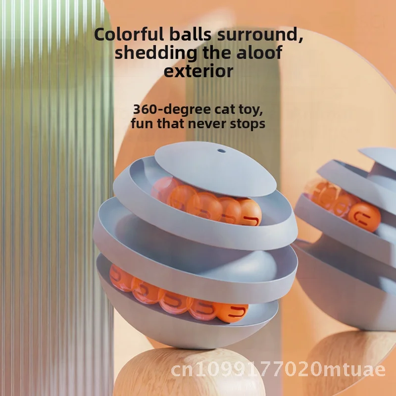 

Забавный вращающийся стакан с кошачьим шариком, износостойкий полипропиленовый пластик, АБС-пластик, игрушка для кошек, дымка, синий, самовысокий артефакт для развлечений для кошек