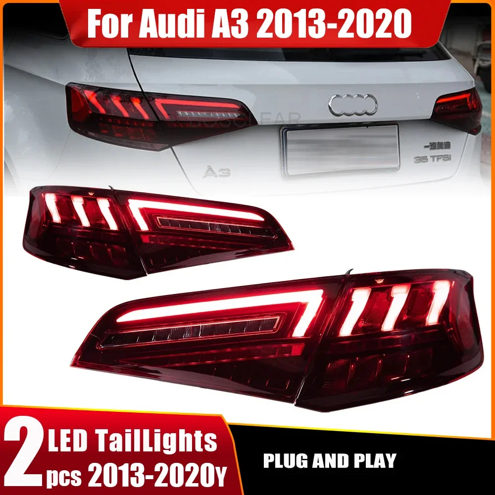 1 Pair LED Tail Light Assembly For Audi A3 Sportback 8V 2013-2016 Taillights Plug and Play Upgrade 2022 Newest Style 8Y Design