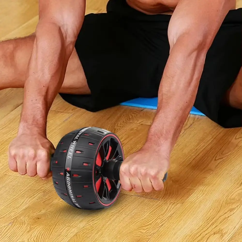 Ergonomic Grip Abdominal Workout Roller Strong Load Bearing Single-wheel Ab Roller Wheel Non-slip Strengthen Muscle