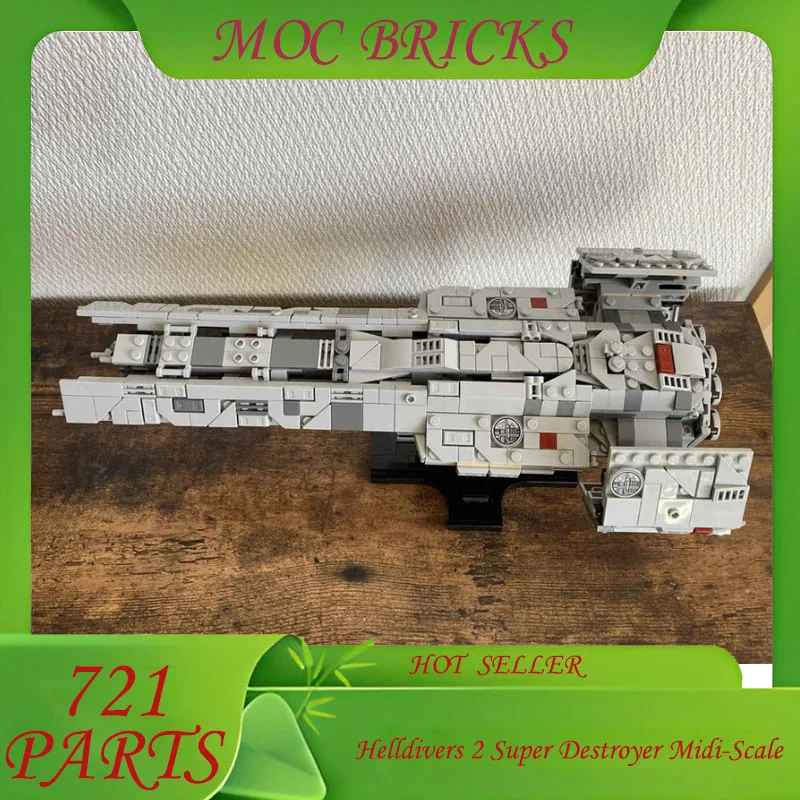 

Customize 721 Parts MOC Helldivers 2 Super Destroyer Midi-ScaleBuilding Blocks Kit DIY Bricks Set Model Toys Birthday Gifts