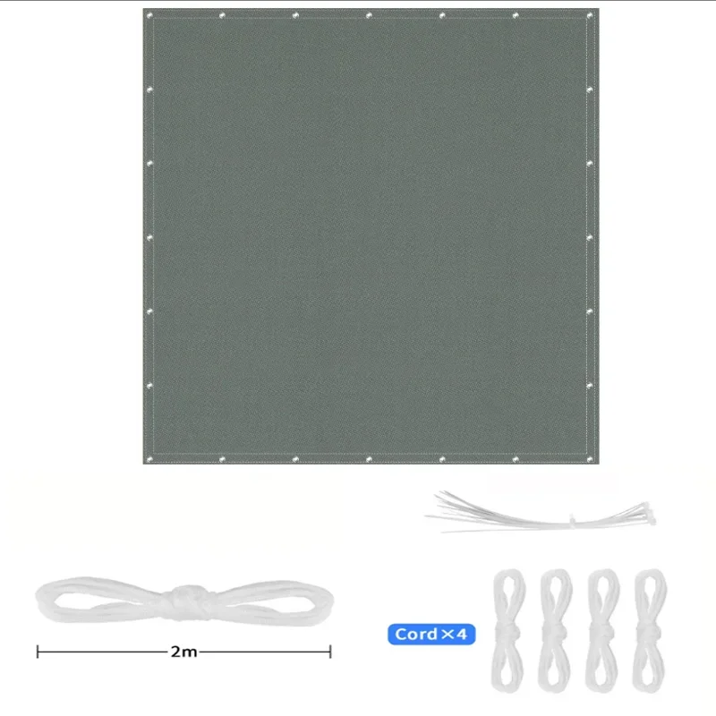 Quadratisches Sonnensegel, wasserdicht, UV-beständig, leichtes Schattentuch für Pergola, Innenhof, Garten, Weg, Terrasse, Rasen, Sonnenschutz, Grau – Detail 5