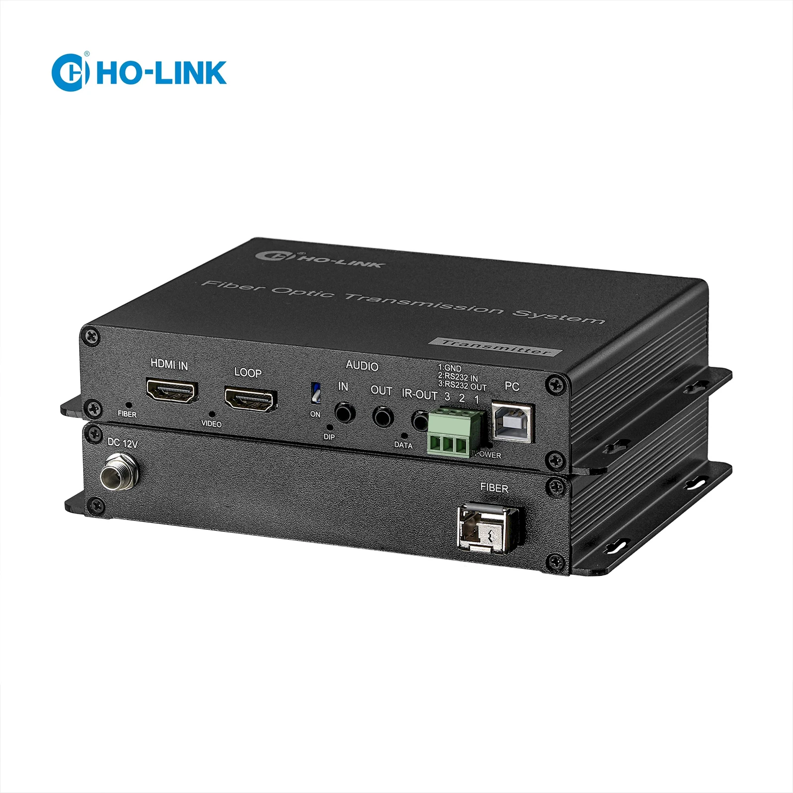 HDMI to Fiber Optic Converter 4K@30Hz 10KM HDMI compatible KVM Extender with Loop Out Over LC Optic Fiber Cable