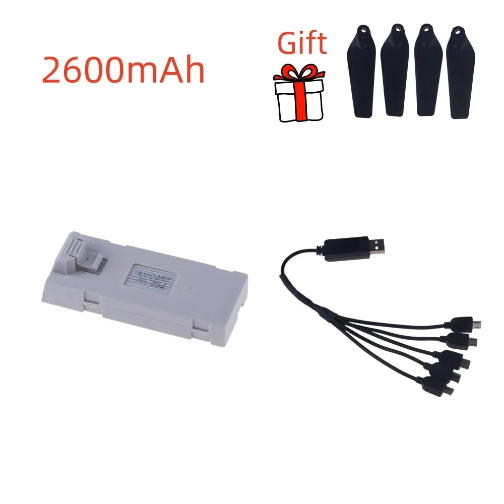 3.7V 2600Mah akumulator RC Drone akcesorium do E88 E88PRO Ls-E525 E525 PRO Mini bateria dron Uav + ładowarka