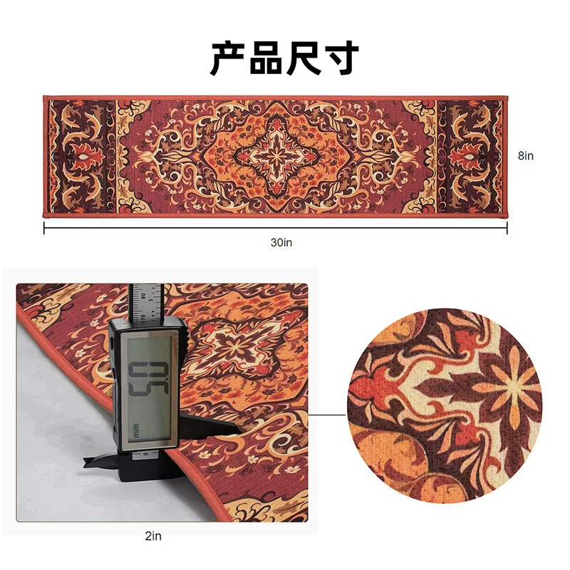 Bohemian Stair Tread Mat No Glue Self Adhesive Quiet Anti Slip Home Duplex Staircase Step Washable Carpet Rug Pad New Decor Hot