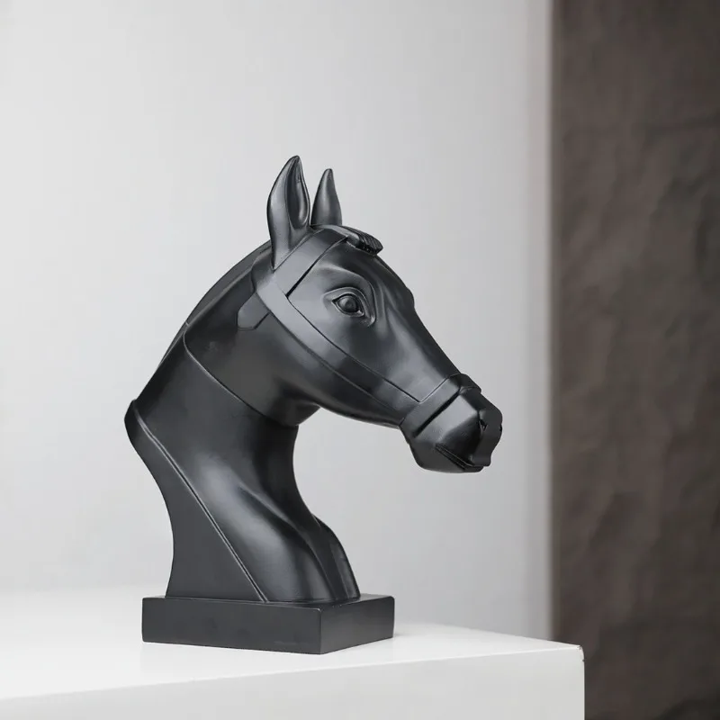 Simulated Horse Head Sculpture, Resin Crafts, Minimalist Horse Statues, Home Decor, Aesthetic Decorative Ornaments