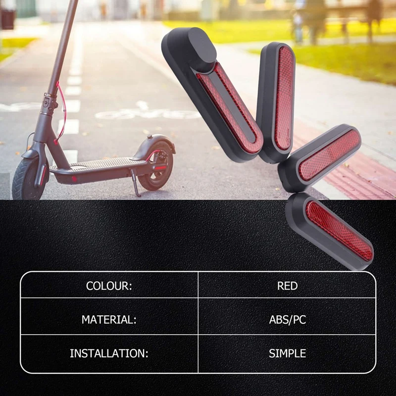 Tampa de proteção do motor scooter elétrico, decoração da roda, faixa reflexiva para Xiaomi M365 1S PRO 2, 4pcs