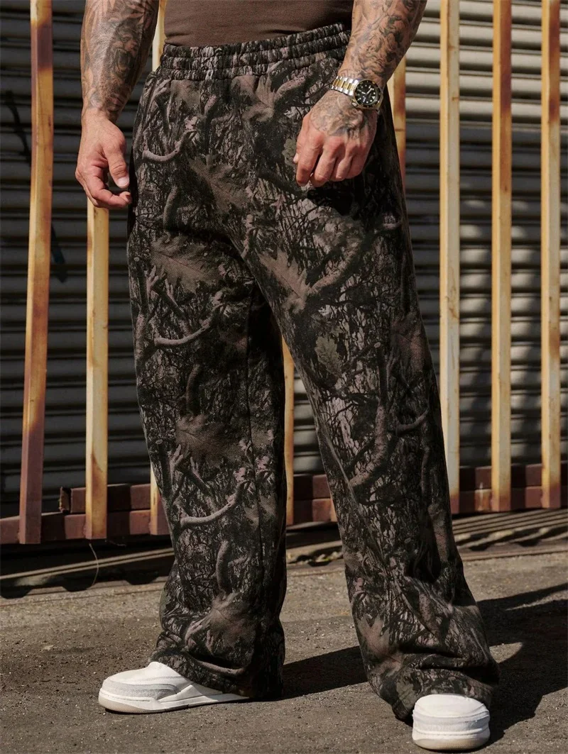 Men jungle camouflage Casual Pants Wide Leg Pants Breathable running American size trousers loose Large size men sweatpants