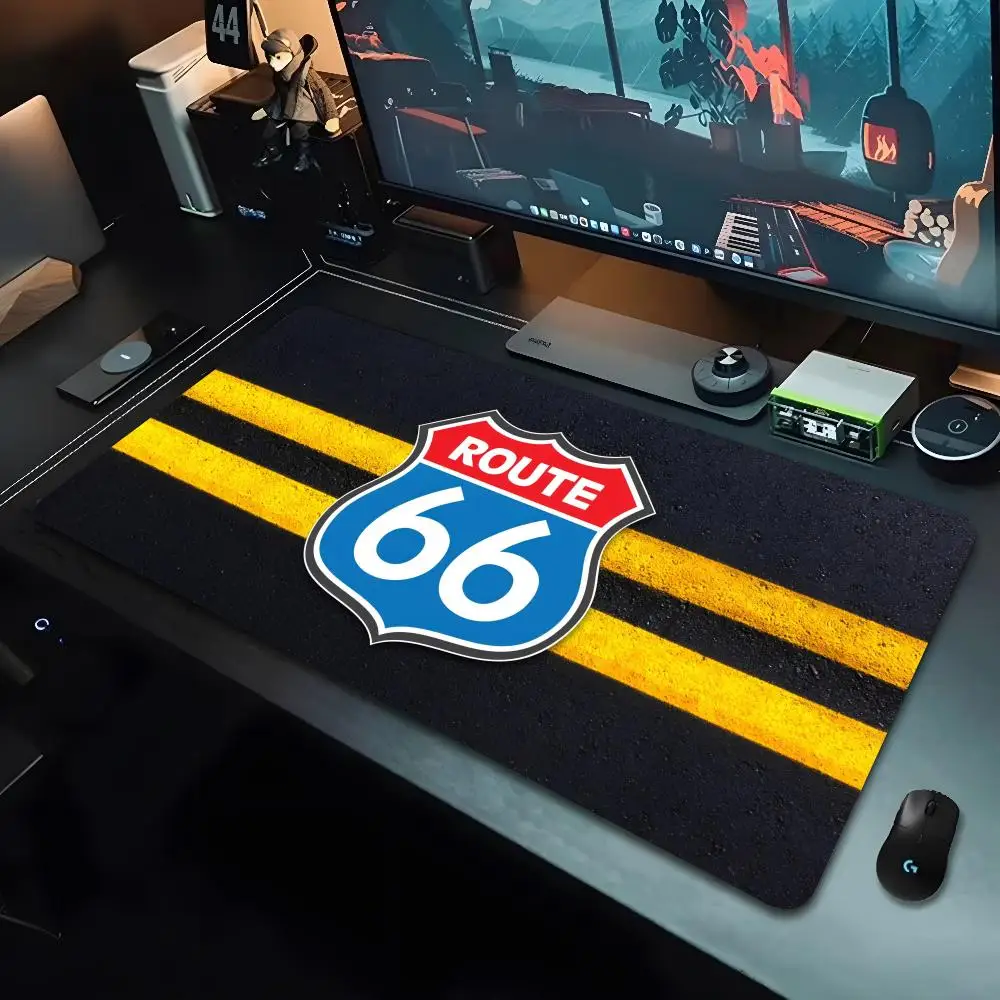 Route 66 Mouse Pad Cartoon Lockedge Large Gaming Pad Computer Gamer Keyboard Mouse Mat Desk Mousepad for PC Desk Pad