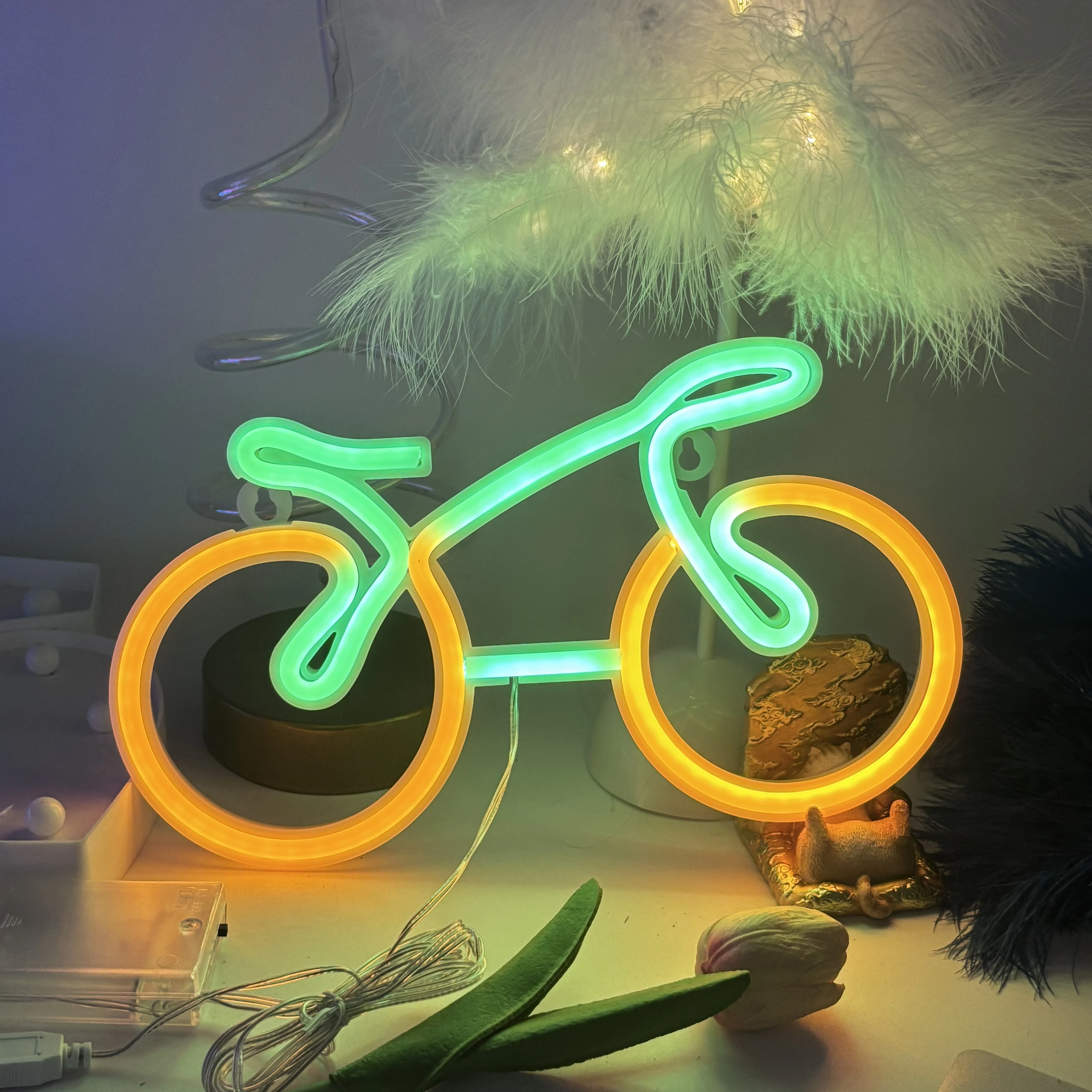 1 قطعة دراجة شكل لعبة غرفة نوم الديكور Led ضوء النيون الحديثة ديكور المنزل الفن أو تعمل بالبطارية (البطارية غير المدرجة)