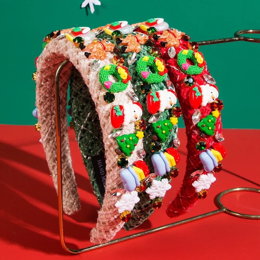 

Heming headband small fragrant wind Christmas day headband elk snowman snowflake Christmas accessories hair accessories hot sale