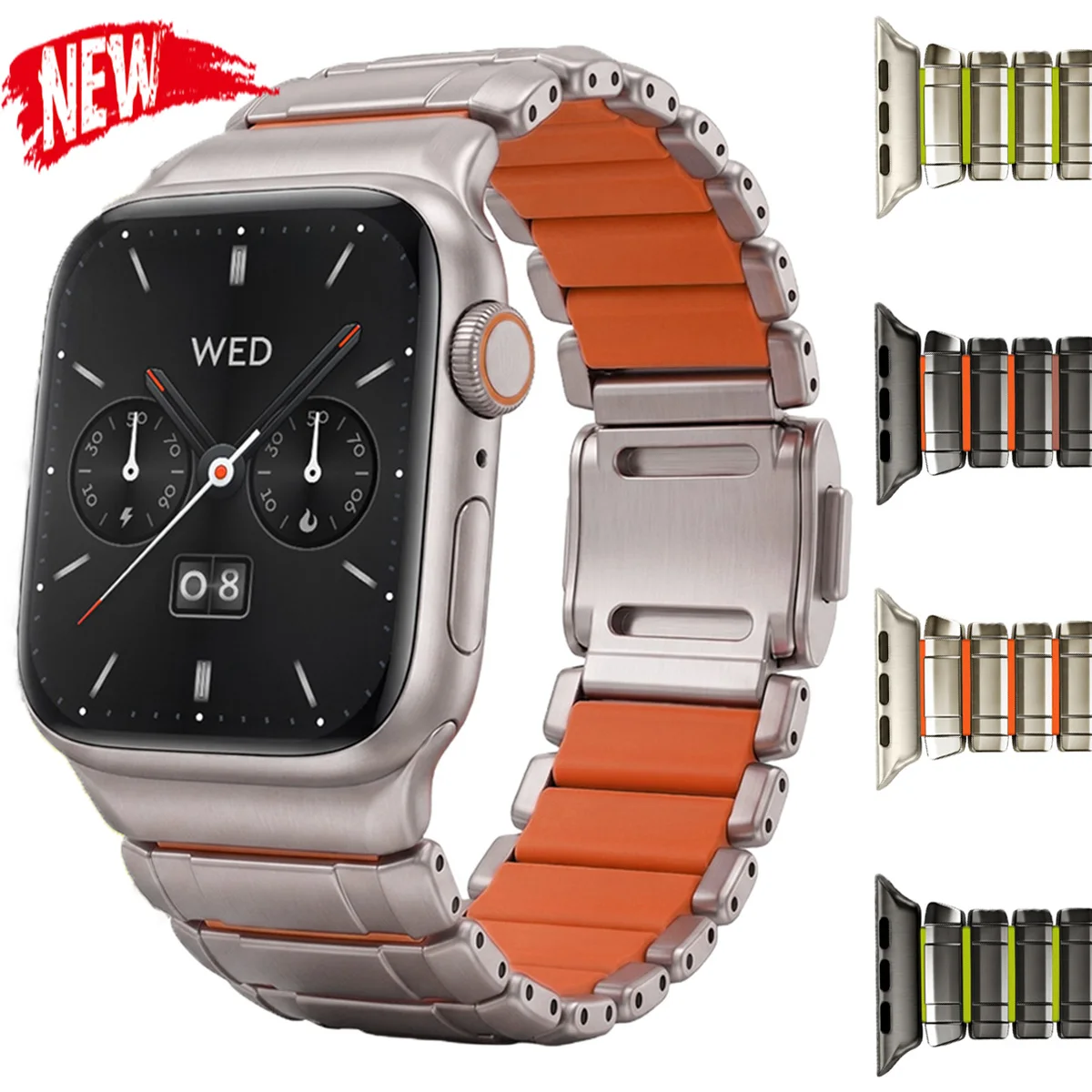 Zinc Alloy + Silicone Band for Apple Watch Ultra 4/3 Series 12 11 10 9 8 7 Dual-layer Business Strap for Iwatch 49 44 42 38 40mm