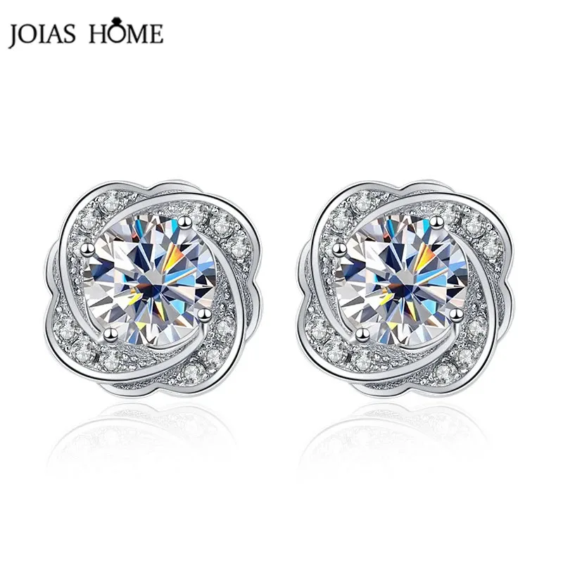 

Joias Home Luxury 0.5Carat Moissanite Stud Earrings For Women Gift 925 Sterling Silver Cute Flower Shape Birthday Party Earring